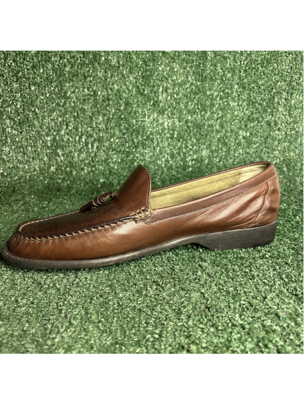 STUNNING Bragano Cole Haan Tassel Loafers Mens 10.5‎ M Brown Leather Vintage